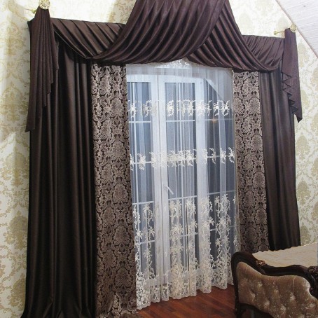 Пошив штор с ламбрекеном для гостиной, спальни или кабинета - купить ламбрекены в СПб